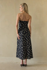 Jenae Linen Polka Dot Midi Dress
