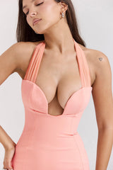 sorbet crepe halter maxi dress