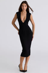 black bandage midi dress