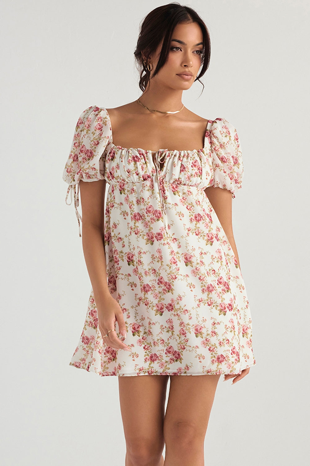 rose print mini dress - sale