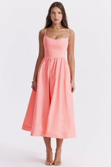 apricot corset sundress