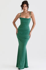forest corset maxi dress