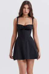 black corset mini dress