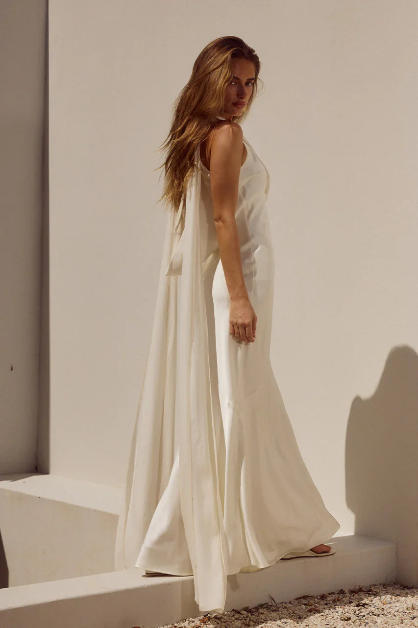 GABRIELLA COWL MAXI DRESS - IVORY