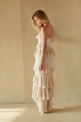 Clementine High Low Ruffle Maxi Dress