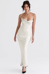 ivory corset maxi dress