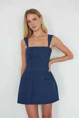 Mellie Denim Romper Mini Dress