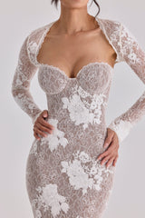 ivory embroidered lace maxi dress - limited edition