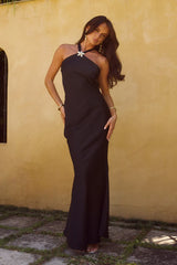 CHARA LOW CROSS BACK MAXI DRESS - BLACK