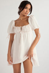 ivory georgette mini dress - sale