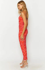 Imogen Orange Floral Print Maxi Dress