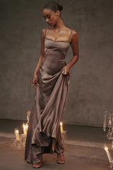 smoke lace up maxi dress