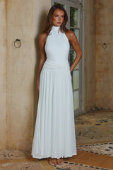 VANESSA HIGH NECK MAXI DRESS - WHITE