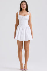 white cotton mini dress