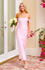 Ella Light Pink Off Shoulder Prom Dress