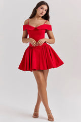 scarlet off shoulder mini dress