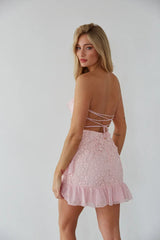 Cece Lace Tie Back Mini Dress
