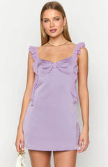 Joyce Lilac Satin Mini Dress